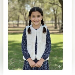 Beautees Cream Faux Fur Vest Cozy and Luxurious